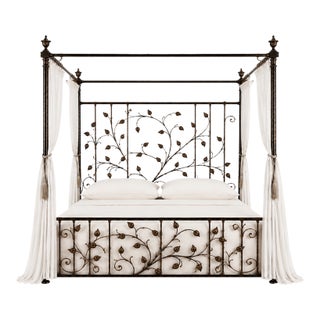 Stunning Iron Canopy Bed With Unique Design For Sale