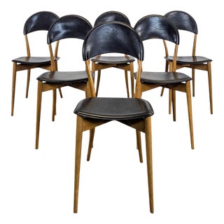 Italian Leather Chairs, Set of 6 For Sale