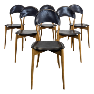 Italian Leather Chairs, Set of 6