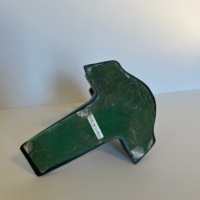 Metal Mid 20th Century Small Hand Painted Cast Iron Doorstop - Teddy Bear For Sale - Image 7 of 8