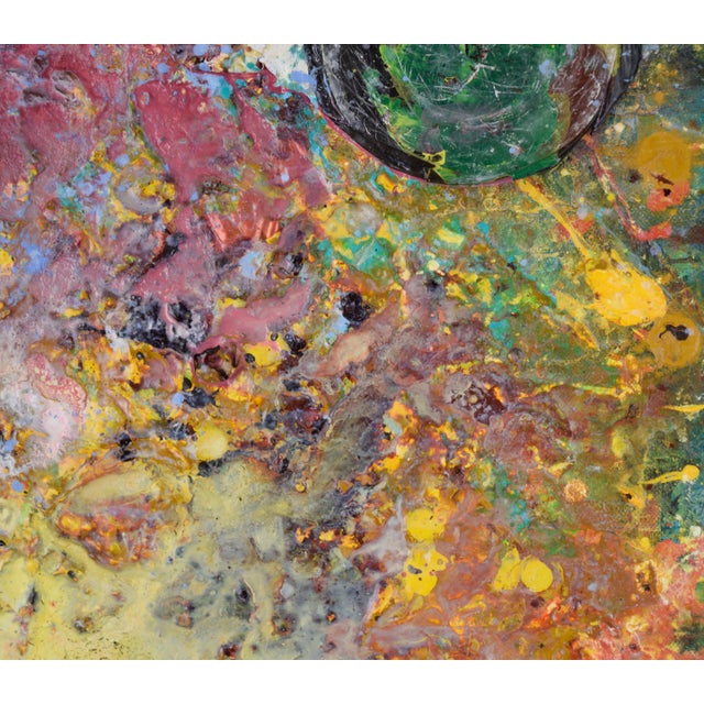 Yellow "Foundation" - Abstract Expressionist Assemblage in Acrylic on Canvas by Charles David Francis For Sale - Image 8 of 9