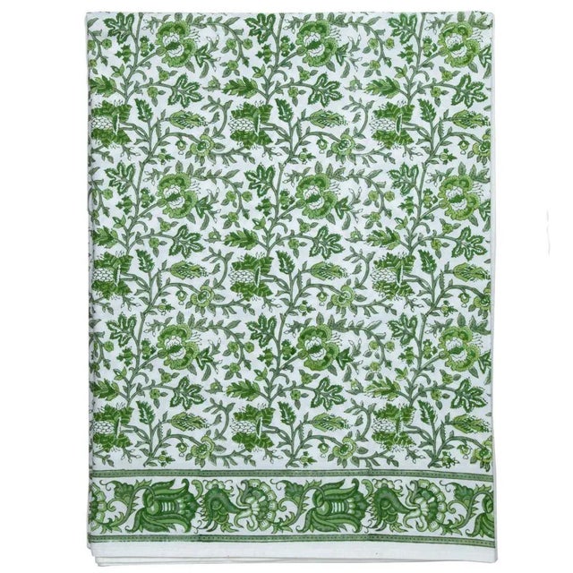 Textile Aria Twin-XL Bed Green Flat Sheet For Sale - Image 7 of 7