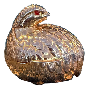 Signed Judith Leiber 1980's Resting Quail Pill Box