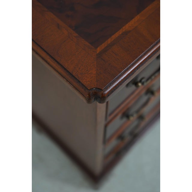 Pair English George III Burl Walnut Chest Nightstands For Sale - Image 13 of 16