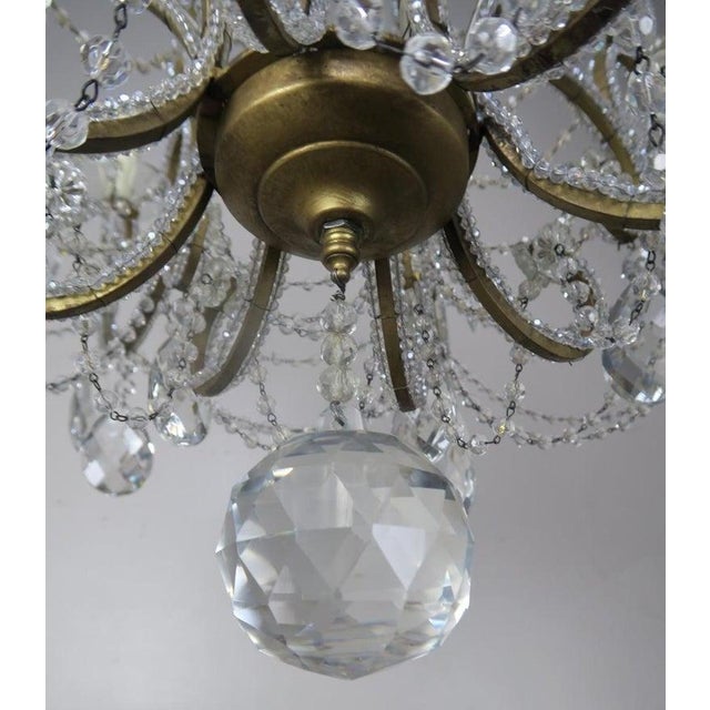 Transparent French Crystal Beaded 8-Arm Chandelier, 20th Century For Sale - Image 8 of 10