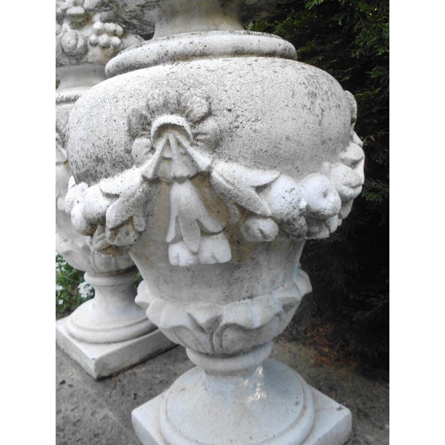 Cast Stone Garden Amphorae, 1980s, Set of 2 For Sale - Image 6 of 13