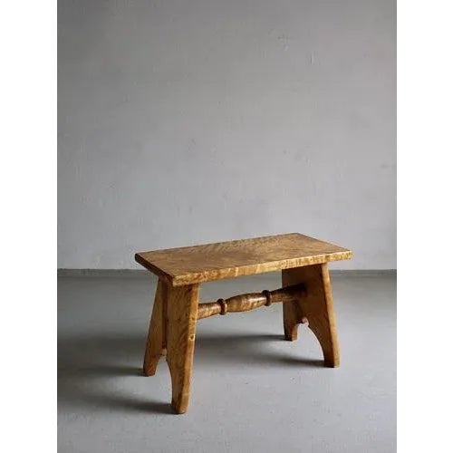 Rustic Karelian Birch Stool, 1950s For Sale - Image 6 of 6