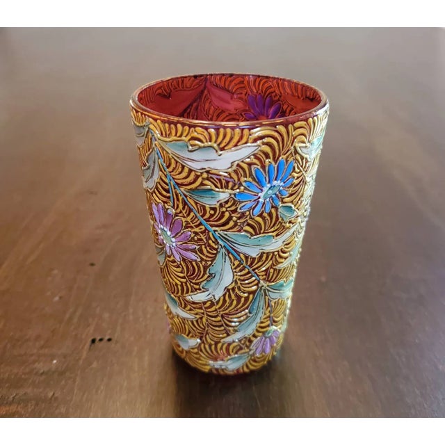 Moser Glassworks Fine Antique Bohemian Gilt Enameled Art Glass, Moser Attributed For Sale - Image 4 of 11