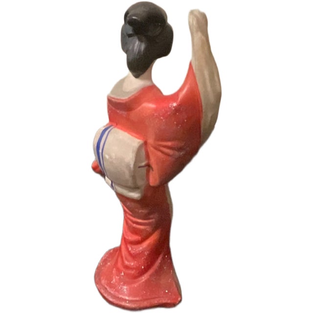 Vintage Hand Painted Porcelain Geisha Figurine, 1920s-1940s For Sale - Image 4 of 6