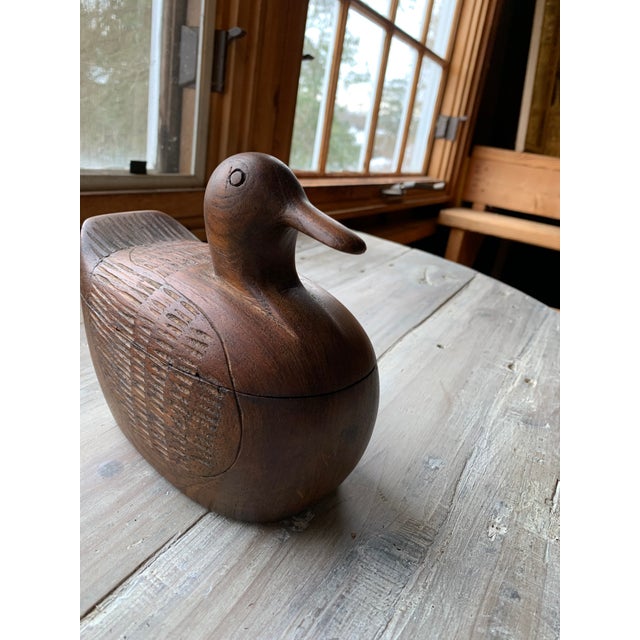 Vintage Hand Carved Wooden Duck Box with Secret Compartment Chairish