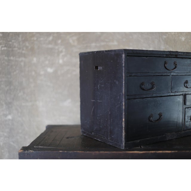 Japanese Antique Bk Small Drawer Meiji / Tansu Storage Wabisabi For Sale - Image 10 of 11