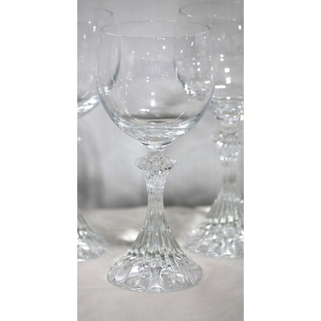 Art Deco Perfect Set of 4 Vintage Mikasa "The Ritz" Crystal Wine Glasses For Sale - Image 3 of 5