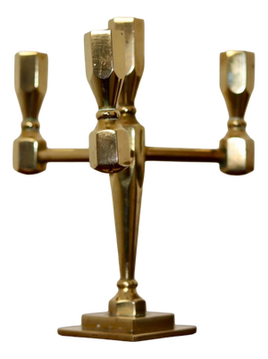 Swedish Four-Arm Brass Candleholder from Gusum