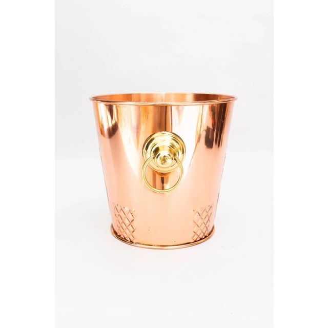 Art Deco champagne or wine cooler copper brass Vienna around 1920s Brass and copper conbination Polished and stove enameled