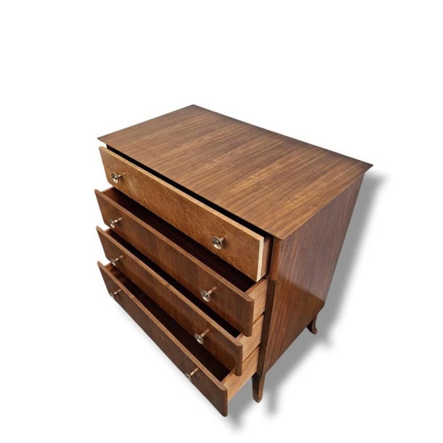 Mid-Century Tallboy Chest of Drawers in Walnut and Maple, 1950s For Sale - Image 3 of 8