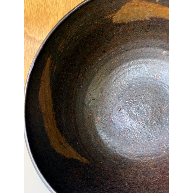 Large Ceramic Bowl with Abstract Glaze by Toshiko Takaezu For Sale - Image 14 of 15