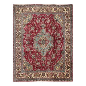 1960s Old Persian Tabriz Area Rug 10’9″ X 13’10”