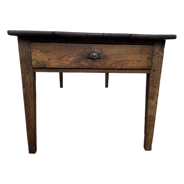 Oak Farm Table with 2 Drawers, 1890s For Sale - Image 5 of 18