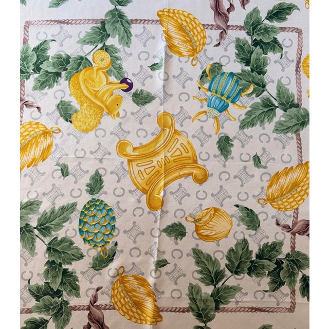Celine Celine Silk Scarf Squirrel in Foliage 1980 For Sale - Image 4 of 7