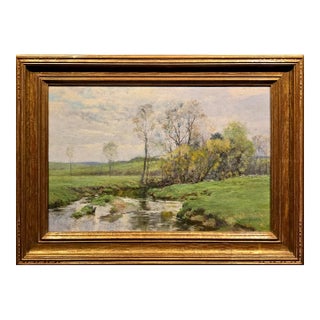 Olive Parker Black "Trout Stream" Original 1910s East Coast Impressionist Oil Painting For Sale
