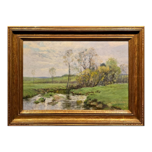 Olive Parker Black "Trout Stream" Original 1910s East Coast Impressionist Oil Painting
