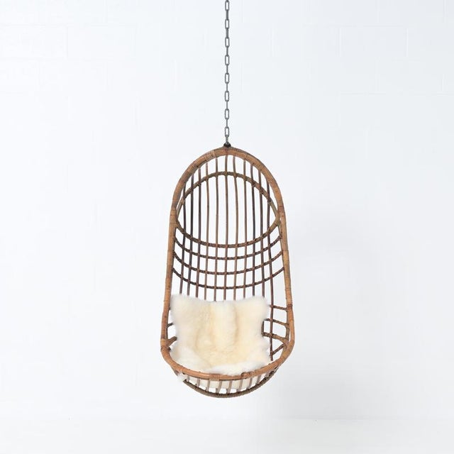 Pendant Egg Chair in Rattan For Sale - Image 9 of 18
