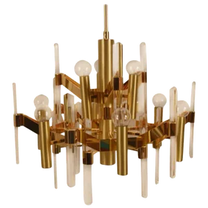 Gold Wash Over Brass Sciolari Chandelier