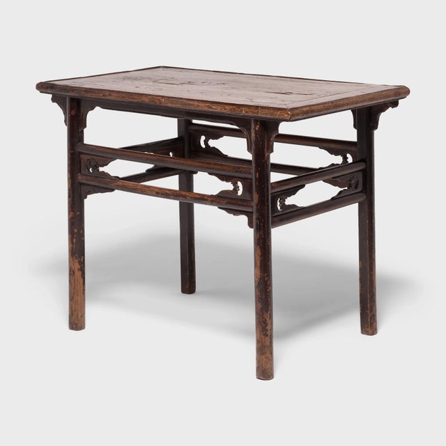 Wood Provincial Chinese Double Stretcher Wine Table For Sale - Image 7 of 7