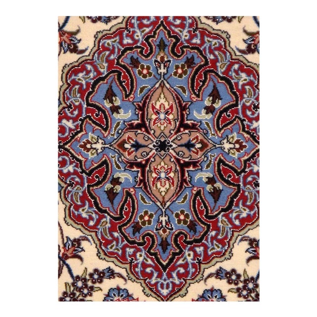 Traditional 2020s Fine Hand Knotted Persian Silk & Wool Isfahan For Sale - Image 3 of 5