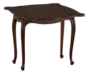 English 19th Century Game Table in Mahogany with Fold-Over Top & Cabriole Legs, 1890s