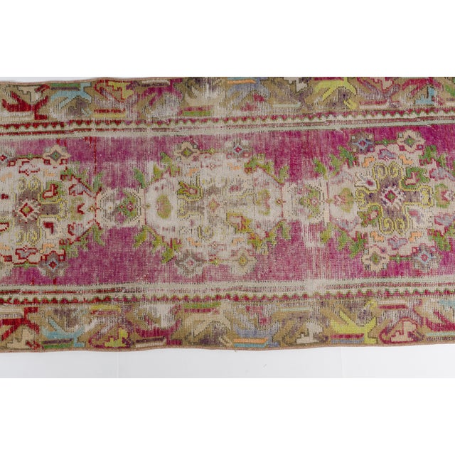 Vintage Wool Turkish Handmade Runner For Sale - Image 6 of 10