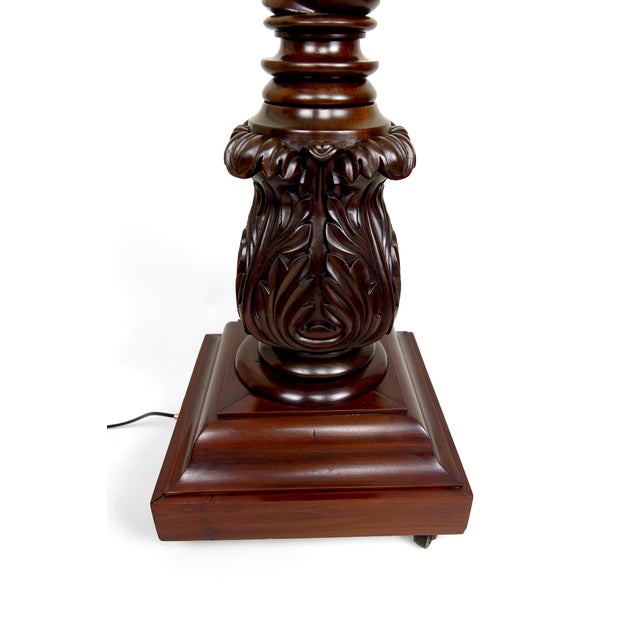 Victorian Tudor Style Twisted Column Floor Lamp in Walnut, United Kingdom, 1900s For Sale - Image 12 of 18