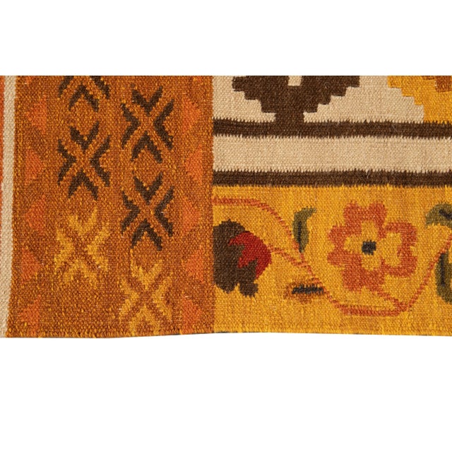 21st Century Contemporary Kilim Rug 4 '6'' X 6' 6''. For Sale - Image 9 of 11