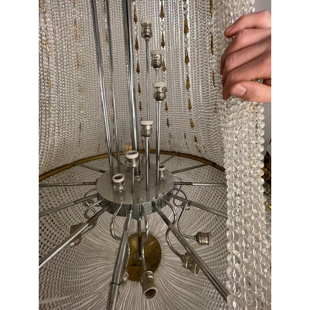 Large Classicist Chandelier in Crystal & Brass For Sale - Image 18 of 18