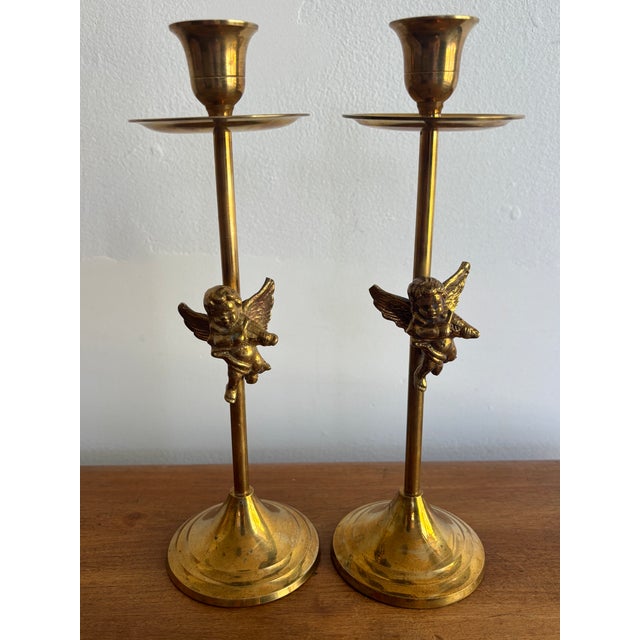 Vintage Cherub Putti Candleholder Pair For Sale - Image 6 of 6