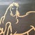 Framed woodblock drawing of a horse on a black ground by mid century modern Japanese artist Sonan Noda, as signed by the...