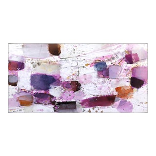 5816 - Large Pink and Purple Layered Abstract Colorfield Painting Original Artwork by Greet Helsen For Sale