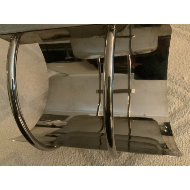 Silver 1990s Modern Global Views Machine Age Magazine Rack For Sale - Image 8 of 13