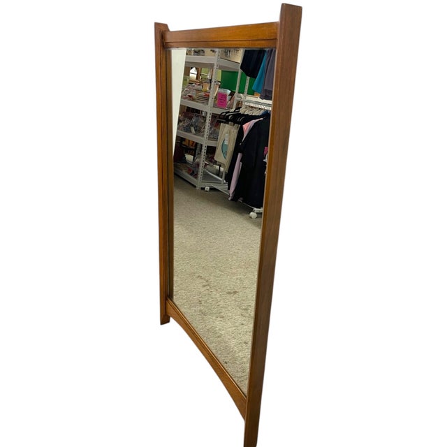 Mid-Century Modern Wall Mirror With Sculpted Wood Frame For Sale In Seattle - Image 6 of 8