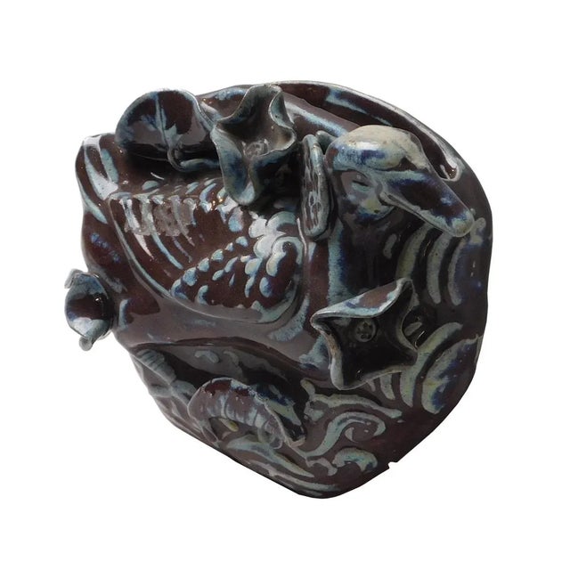 Chinese Dark Brown Duck Wall Mounted Vase For Sale - Image 3 of 6