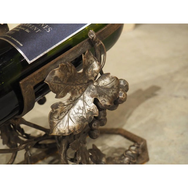 Antique French Wrought Iron Wine Bottle Cradle, Circa 1900 For Sale In Dallas - Image 6 of 10