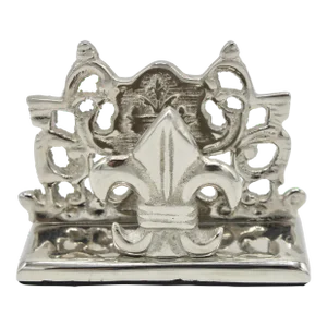 Vintage French Fleur De Lis Silver Plated Card Holder
