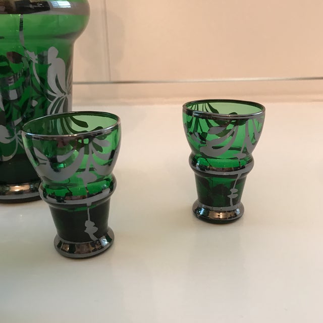 Italian Liquor Decanter & 5 Glasses For Sale - Image 4 of 11