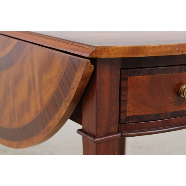 Vintage English Satinwood Inlaid Pembroke Table For Sale - Image 13 of 17