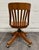 Brown Antique Oak Adjustable Swivel Desk Chair Banker Lawyer Jury Office Chair For Sale - Image 8 of 11