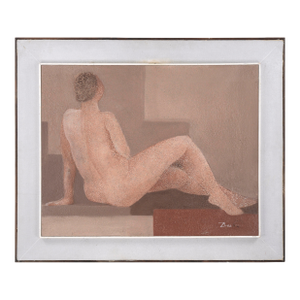 Modern Reclining Nude Female Figure by Diaz Cruz
