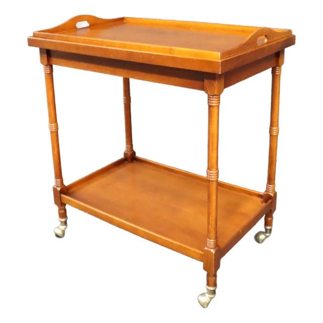 Mahogany Lift Tray Top Tea Cart For Sale