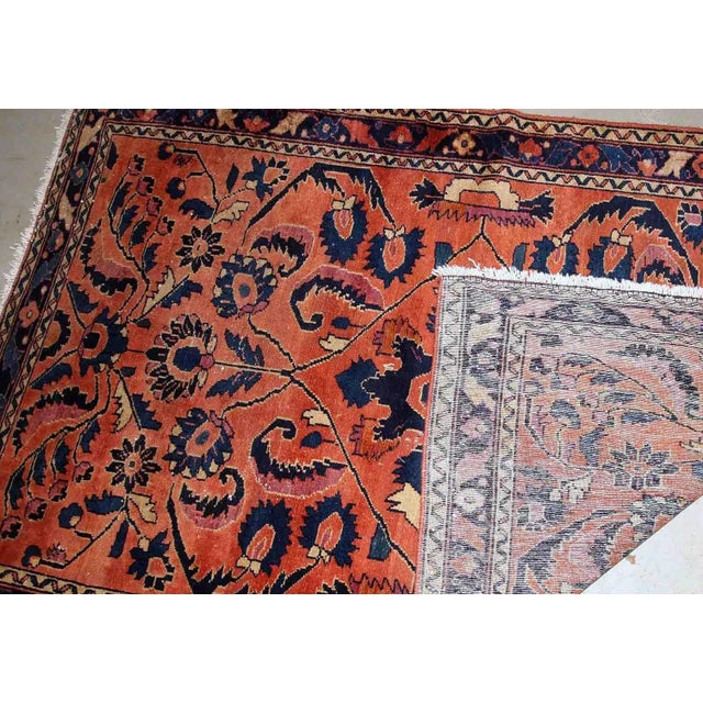 Red 1920s Antique Handmade Persian Lilihan Rug For Sale - Image 8 of 9