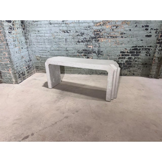 Sculptural Post Modern Gray Plaster Console, 1980 For Sale - Image 4 of 6