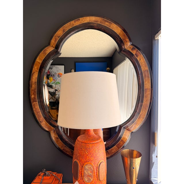 Metal 1980s Tessellated Horn Scalloped Mirror For Sale - Image 7 of 12
